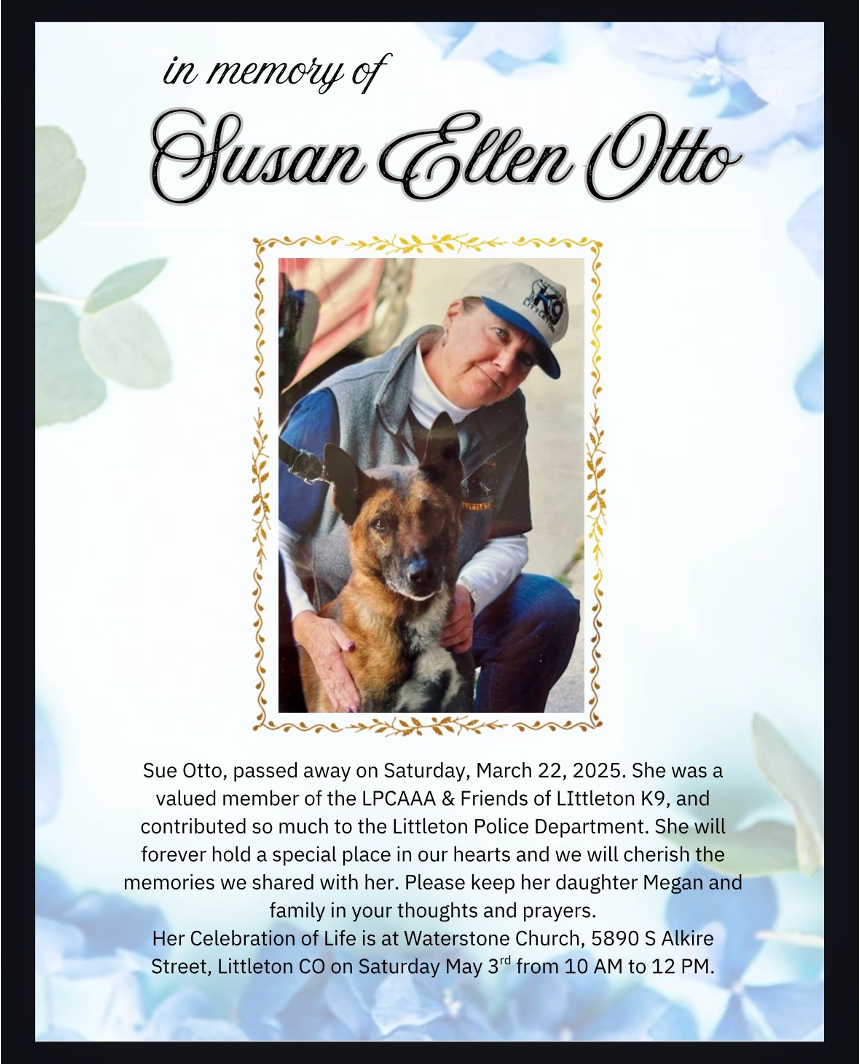 Memorial card for Susan Ellen Otto with her photo and tribute text.